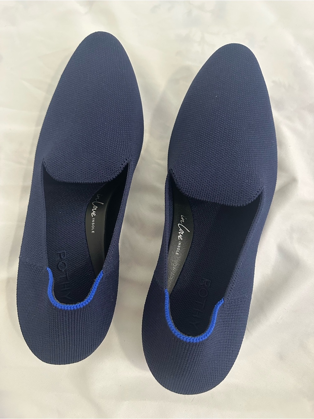 Rothy’s The Almond Loafer Flats | Navy Blue Knit | Women’s Size 9 | NWOT - Picture 2 of 4